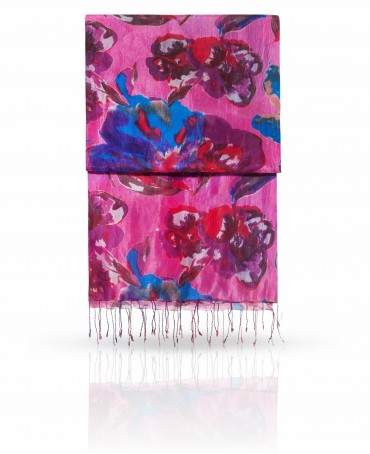 Палантин Женский S30-BIGFLOWER/PINK